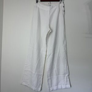 Cut Loose Linen Wide Leg Pants White Lagenlook Women’s S